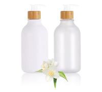 Blanco Mate 500ml Dispensador Jabon Ducha Baño,Dispensadores de Gel y Champu Plástico Dosificador Jabon Cocina,Botes Champu Rellenables para Champú de Ducha, Líquido Lavavajillas y Jabón de Manos
