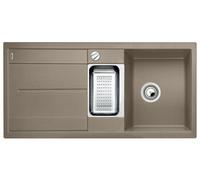 BLANCO METRA 6 S - Fregadero Rectangular de Granito para Armarios Bajos de 60 cm de Ancho - Con cubetas para residuos y de acero inoxidable - Acabado SILGRANIT - Marrón - 517354