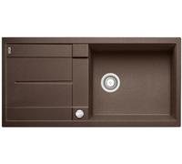 BLANCO METRA XL 6 S-F Fregadero de Granito de SILGRANIT Cafe | Tipo de Montaje: empotrable, Reversible, para armarios Inferiores de 60 cm de Ancho, Lavabo Grande, Superficie fácil de Limpiar, 99 x 49