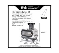 (BLANCO) Mini quemador de incienso de mesa para acampar al aire libre Goout Springhill 2.0, estufa de leña plegable