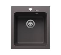 BLANCO NAYA 45 Silgranit gris roca | Tipo de montaje: instalación desde arriba | sin control remoto de desagüe | Armario bajo 45 | Gran volumen de la cuenca para un uso óptimo | Superficie fácil de