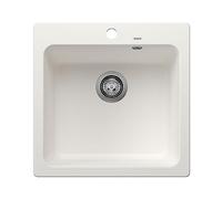 BLANCO NAYA 5 | SILGRANIT blanco | Tipo de montaje: instalación desde arriba | sin control remoto de desagüe | armario inferior de 50 unidades | gran volumen de lavabo para un uso óptimo | superficie