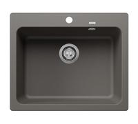 BLANCO NAYA 6 Silgranito gris volcánico | Tipo de montaje: instalación desde arriba | sin mando a distancia de desagüe | Armario bajo 60 | Gran volumen de la cuenca para un uso óptimo | Superficie