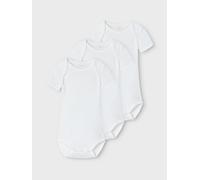 NAME IT Unisex Nbnbody 3P SS Solid White 4 Noos (paquete de 3), Blanco brillante, numeric_92