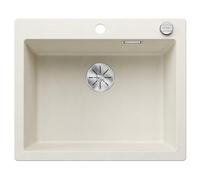 BLANCO PLEON 6 Fregadero de granito de color blanco suave de SILGRANIT. Tipo de montaje: instalación desde arriba. Para armarios inferiores de 60 cm de ancho. Volumen máximo gracias a su lavabo
