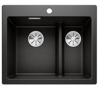 Blanco Pleon 6 Split fregadero de granito 61.5x51 cm negro 525955