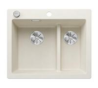 BLANCO PLEON 6 Split Fregadero de granito de color blanco suave de SILGRANIT | Tipo de montaje: instalación desde arriba | lavabo principal a la izquierda | para armarios inferiores de 60 cm de ancho