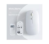 (Blanco) Ratón inalámbrico con batería y Bluetooth compatible con ordenadores inalámbricos, ratón ergonómico