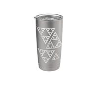 Blanco Sierpinski Triángulo Fractal Geometría Matemáticas Formas Mania Vaso térmico de acero inoxidable de doble pared
