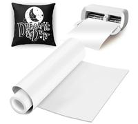 Blanco Smart Iron on para Cricut Joy Xtra, 24 x 200 cm, Smart Heat Transfer Vinilo Rollos HTV sin alfombrilla de corte, lámina de vinilo Smart Iron on Plotter Autoadhesivo PU Plotter Film Textil para
