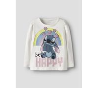 Blanco Stitch Top De Manga Larga