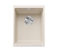 BLANCO SUBLINE 320-U Fregadero de granito de color blanco suave, tipo de montaje: bajo encimera, para armarios inferiores de 40 cm de ancho, forma de lavabo 2 en 1: dos cuencas, un recorte y solo