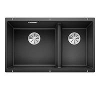 Blanco SUBLINE 430/270-U - Fregadero Doble de Montaje Bajo Encimera para Armarios Bajos de 80 cm de Ancho - De SILGRANIT - 523151, Gris Antracita