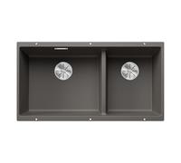 BLANCO SUBLINE 480/320-U Fregadero de granito de color gris silcán, tipo de montaje: bajo encimera, para armarios inferiores de 90 cm de ancho, un recorte y solo una vez montado, 85,5 x 46 x 21,2 cm
