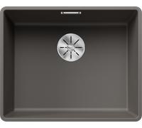 BLANCO SUBLINE 500-F Fregadero de granito de color gris silcán, tipo de montaje: empotrado, para armarios inferiores de 60 cm de ancho, gran volumen para un uso óptimo | superficie fácil de limpiar