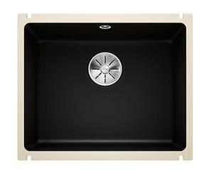 BLANCO SUBLINE 500-U | cerámica negra | tipo de montaje: bajo encimera | para armarios inferiores de 60 cm de ancho | gran volumen de lavabo para un uso óptimo | superficie fácil de limpiar