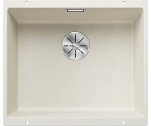 BLANCO SUBLINE 500-U Fregadero de granito de color blanco suave de SILGRANIT, tipo de montaje: bajo encimera, para armarios inferiores de 60 cm de ancho, forma de lavabo 2 en 1: dos cuencas, un