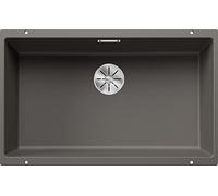 BLANCO SUBLINE 700-U Fregadero de granito de color gris silcán, tipo de montaje: bajo encimera, para armarios inferiores de 80 cm de ancho, forma de lavabo 2 en 1: dos cuencas, un recorte y solo