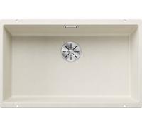 BLANCO SUBLINE 700-U Fregadero de granito de color blanco suave de SILGRANIT, tipo de montaje: bajo encimera, para armarios inferiores de 80 cm de ancho, forma de lavabo 2 en 1: dos cuencas, un