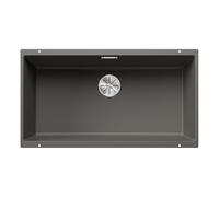 BLANCO SUBLINE 800-U Fregadero de granito de color gris silcán, tipo de montaje: bajo encimera, para armarios bajos de 80 cm de ancho, un recorte y solo una vez montado, 83 x 46 x 23,2 cm