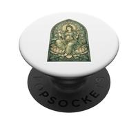 Blanco Tara Tibetano Budismo Diosa Antigua Vitral PopSockets PopGrip Adhesivo
