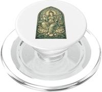 Blanco Tara Tibetano Budismo Diosa Antigua Vitral PopSockets PopGrip para MagSafe