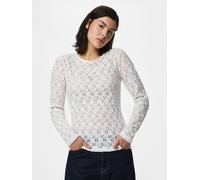 Blanco Top De Manga Larga L