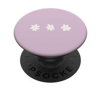 Blanco Verano Margaritas Flores Patrón Púrpura Claro PopSockets PopGrip Adhesivo