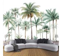 Blanco Verde Fotomurales Decorativos Pared Papel Pintado Paisaje De Acuarela 350×256cm Murales Pared HD Moderno Palmeras 3D Impresión Del Arte Oficina Tv De Fondo Fotomurales