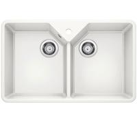 Blanco VILLAE Farmhouse Doble Ceramica blanco cristal brillante