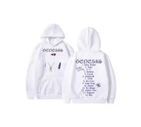 (Blanco-XXL) Sudadera con capucha Peso Pluma Genesis Music Album para hombre y mujer, sudadera informal