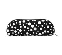 Blanco y negro Big Dot Print recibido bolsa de maquillaje bolsas de cosméticos bolsa de almacenamiento de viaje bolsa de baño recibido bolsillos lápiz bolsa bolsa de lápiz, blanco y negro punto grande