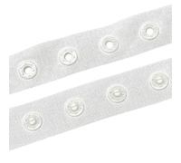 Blanco y Negro Cinta Con Botones a Presión - Blanco, 1 Metre