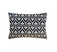 Blanco y negro Decorativo Funda de cojín lumbar 30x45 cm | Moderno Terciopelo Funda de Cojín Abstracto | Decoración monocromática Fundas de almohada para sofá y dormitorio - Fleur Noir