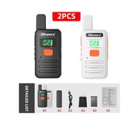 (Blanco y negro) Mini walkie talkie T1 PMR 446 Walkie talkies profesionales Largo Alcance Mini Radio