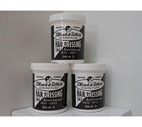 Crema moldeadora Black and White Genuine Pluko Hair Dressing Pomade para cabello, 200 ml, 3 unidades (total de 600 ml)