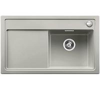 Blanco zenar XL 6 S Vapor Gar Plus, cocina fregadero, granito fregadero de Silgranit Puradur, 1 pieza, gris perla, 45 cm Unterschrank - Becken rechts-Holzschneidbrett
