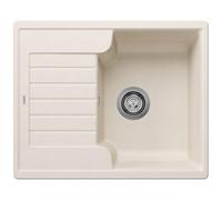 BLANCO ZIA 40 S Fregadero de granito de color blanco suave de SILGRANIT, tipo de montaje: instalación desde arriba, reversible, para armarios inferiores de 40 cm de ancho, lavabo grande, superficie