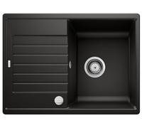 BLANCO ZIA 45 S Compact - Fregadero de granito de granito de SILGRANIT negro | Tipo de montaje: instalación desde arriba | Reversible | Para armarios inferiores de 45 cm de ancho | Gran lavabo |