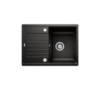 BLANCO ZIA 45 S Compact - Fregadero de granito de granito de SILGRANIT negro | Tipo de montaje: instalación desde arriba | Reversible | Para armarios inferiores de 45 cm de ancho | Gran lavabo |