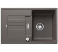 BLANCO ZIA 45 S | Granito de color gris silcán | tipo de montaje: instalación superior | reversible | con mando a distancia de desagüe | armario bajo 45 | lavabo grande | superficie fácil de limpiar