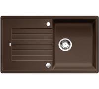 BLANCO ZIA 5 S - Fregadero Rectangular de Granito para Armarios Bajos de 50 cm de Ancho - De SILGRANIT - Marrón - 520510