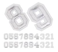 Blancos Parches Bordados Termoadhesivos 0-9 Números 40 Piezas | Material Poliéster Adhesivo Hot Melt, Bordes Limpios y 3d, para Gorras y Zapatos