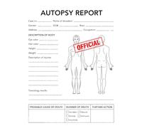 BLANK AUTOPSY REPORT: Forms For Murder Mystery Games And True Crime Analysis