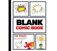 Blank Comic Book: Create Your Own Comic Strip, Blank Comic Panels, 135 Pages, Red (Large, 8.5 x 11 in.): Volume 1 (Action Comics)