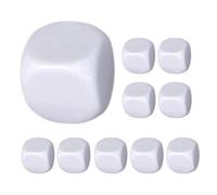 Blank Dice Cubes - 10x Acrylic Rounded Dice Blocks | White Acrylic Uniform Blank Dice Cubes For Classroom Board Games, Sticker, Math Counting Teaching