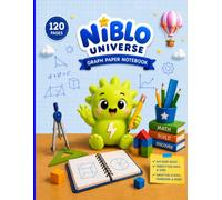 Blank Graph Paper Notebook for Kids - 120 Pages, 8.5" x 11" | NIBLO Universe: 4x4 Quad Ruled Composition Book for School - Large Math and STEM Drawing Pad for Children, Boys & Girls