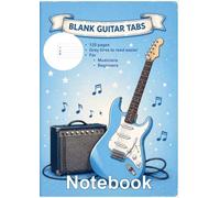 Blank Guitar Tab Notebook: Blank Tablature sheets for 6 string guitar with blank guitar chord diagrams on each page