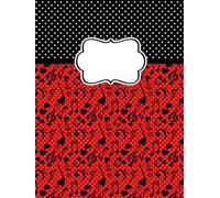 Blank Hardcover Notebook: Music Notes in Red - 8.25" x 11" with 100 Unlined Pages, School and Office Sketch Draw Write Journal