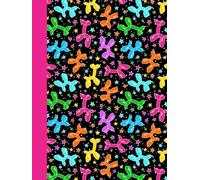 Blank Hardcover Notebook: Party Pups, Balloon Animals, Dogs - 8.25" x 11" with 100 Unlined Pages, School and Office Sketch Draw Write Journal